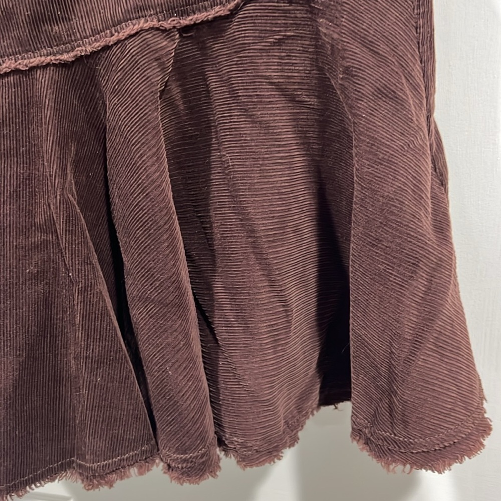 Free People Rare Corduroy & Floral Embroidery Mermaid Style Midi Skirt - Picture 6 of 7